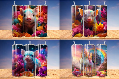 Kids Cartoon Animals Tumbler Bundle Sublimation Regulrcrative 