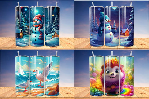 Kids Cartoon Animals Tumbler Bundle Sublimation Regulrcrative 