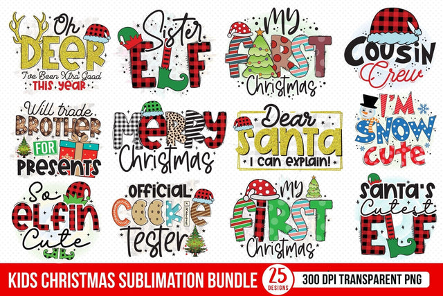 Kids Christmas PNG Sublimation Bundle Sublimation CraftLabSVG 