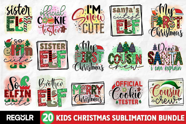 Kids Christmas Sublimation Bundle Sublimation Regulrcrative 