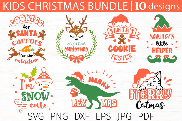 Kids christmas svg bundle, baby christmas svg designs SVG Digital Rainbow Shop 