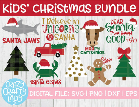 Kids' Christmas SVG Cut File Bundle SVG Crazy Crafty Lady Co. 