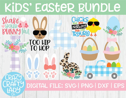 Kids' Easter SVG Cut File Bundle SVG Crazy Crafty Lady Co. 