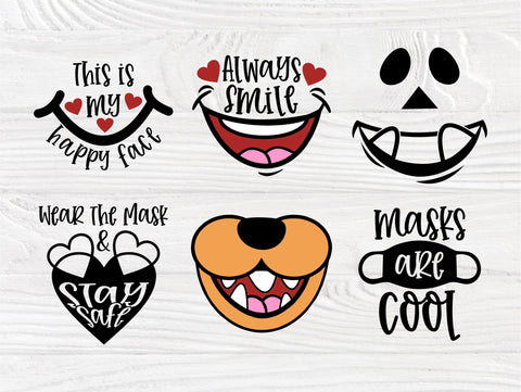 Kids Face Masks SVG Bundle, Svg Quotes, Cut Files SVG TonisArtStudio 