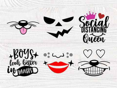 Kids Face Masks SVG Bundle, Svg Quotes, Cut Files SVG TonisArtStudio 