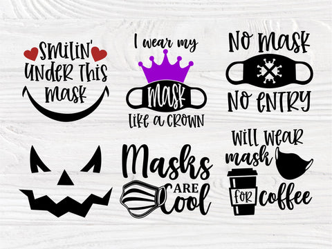 Kids Face Masks SVG Bundle, Svg Quotes, Cut Files SVG TonisArtStudio 