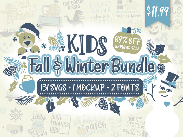 Kids Fall and Winter SVG and Font Bundle Bundle So Fontsy Design Shop 