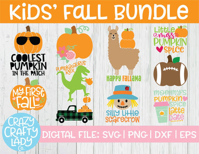 Kids' Fall SVG Cut File Bundle SVG Crazy Crafty Lady Co. 