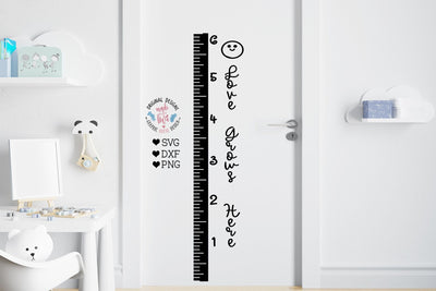 Kids Growth Chart Ruler - Growth Chart Ruler SVG Graphic House Design 