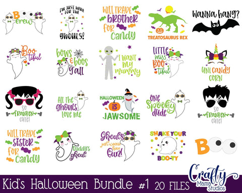 Kids Halloween Bundle Svg SVG Crafty Mama Studios 