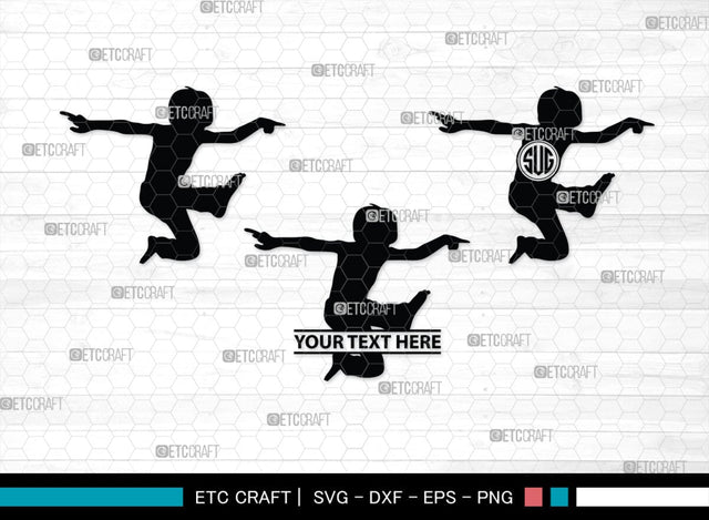 Kids Jumping Monogram, Kids Jumping Silhouette, Kids Jumping SVG, Jumping Children Svg, Jumping Svg, SB00370 SVG ETC Craft 