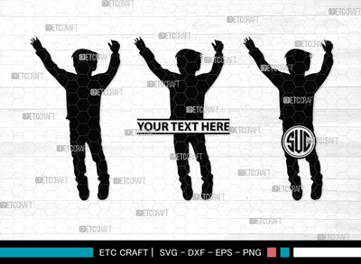 Kids Jumping Monogram, Kids Jumping Silhouette, Kids Jumping SVG, Jumping Children Svg, Jumping Svg, SB00370 SVG ETC Craft 