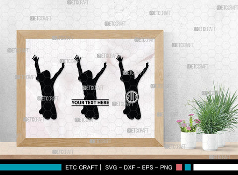 Kids Jumping Monogram, Kids Jumping Silhouette, Kids Jumping SVG, Jumping Children Svg, Jumping Svg, SB00370 SVG ETC Craft 