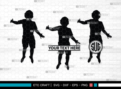 Kids Jumping Monogram, Kids Jumping Silhouette, Kids Jumping SVG, Jumping Children Svg, Jumping Svg, SB00370 SVG ETC Craft 