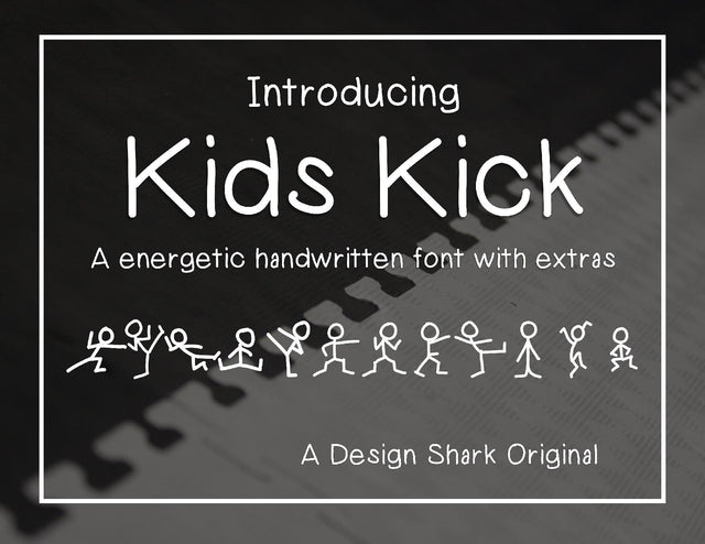 Kids Kick Font Design Shark