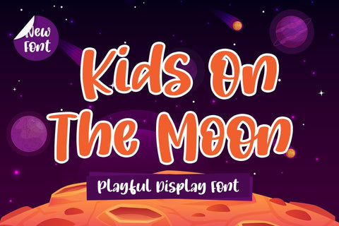 Kids on the Moon - Playful & Cute Display Font Font Creakokun Studio 
