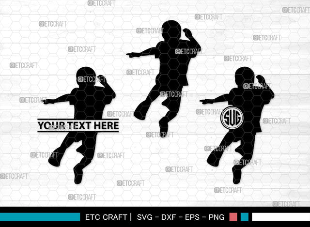 Kids Playing Monogram, Kids Playing Silhouette, Kids Playing SVG, Kids Svg, Playing Svg, SB00371 SVG ETC Craft 