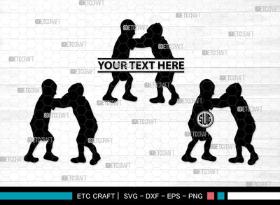 Kids Playing Monogram, Kids Playing Silhouette, Kids Playing SVG, Kids Svg, Playing Svg, SB00371 SVG ETC Craft 