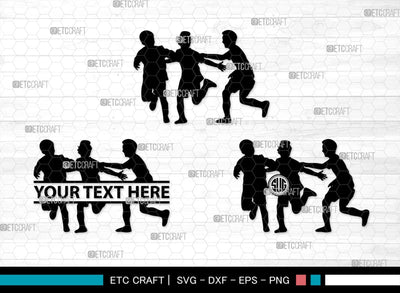 Kids Playing Monogram, Kids Playing Silhouette, Kids Playing SVG, Kids Svg, Playing Svg, SB00371 SVG ETC Craft 