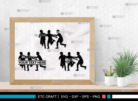 Kids Playing Monogram, Kids Playing Silhouette, Kids Playing SVG, Kids Svg, Playing Svg, SB00371 SVG ETC Craft 