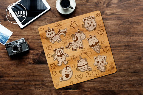 KIDS PUZZLE Multilayer Laser Cut Files, 3D Designs SVG LaserCutano 