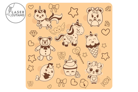 KIDS PUZZLE Multilayer Laser Cut Files, 3D Designs SVG LaserCutano 