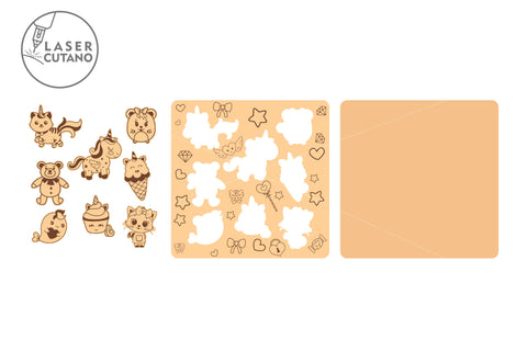 KIDS PUZZLE Multilayer Laser Cut Files, 3D Designs SVG LaserCutano 