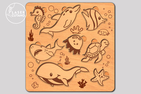 Kid’s Puzzle Set Of 8 | Laser Cut & Engraving | Multilayer Laser Cut Files, SVG, 3D Designs, Mini Design Bundles SVG LaserCutano 