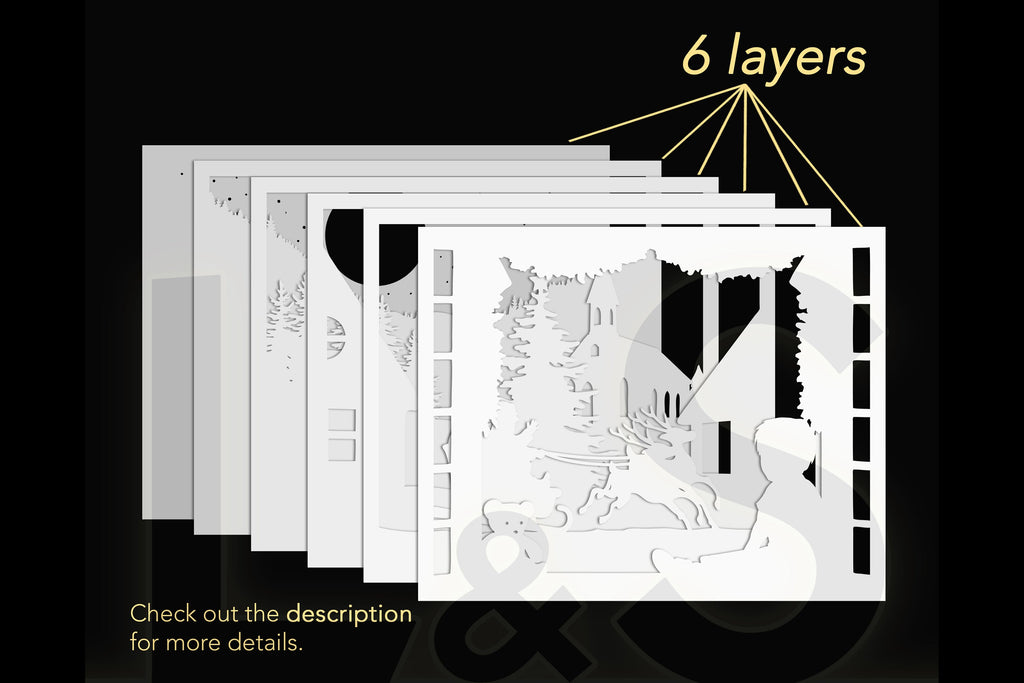Kids Shadow Box Design | 3D Christmas Light Box Svg - So Fontsy