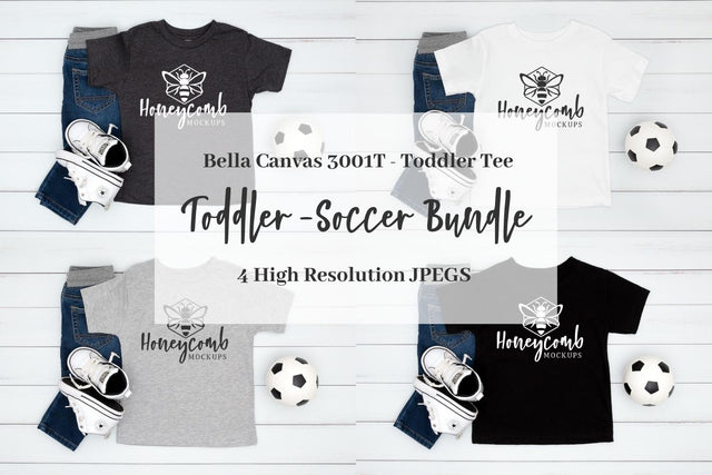 Kids Soccer Mockup Bundle, Bella Canvas 3001T Mockup, Kids Sports Mockup, Toddler Tee Mockup Mock Up Photo Honeycomb Mockups 