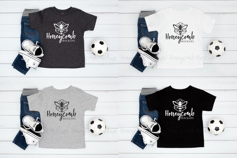 Kids Soccer Mockup Bundle, Bella Canvas 3001T Mockup, Kids Sports Mockup, Toddler Tee Mockup Mock Up Photo Honeycomb Mockups 
