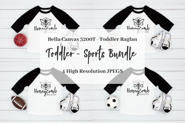 Kids Sports Mockup Bundle, Bella Canvas 3200T Raglan Mockup, Toddler Baseball Tee Mockup, Sports Mockup Mock Up Photo Honeycomb Mockups 