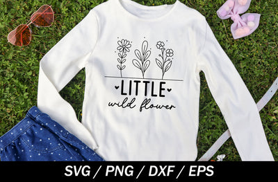 Kids SVG, Little Wildflower SVG, Cut files for commercial Use, Girly Design, Botanical Flowers leaves, Toddler girl shirt design, Boho girls PNG SVG MD mominul islam 