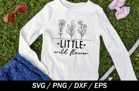 Kids SVG, Little Wildflower SVG, Cut files for commercial Use, Girly Design, Botanical Flowers leaves, Toddler girl shirt design, Boho girls PNG SVG MD mominul islam 