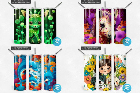 Kids Tumbler Png Bundle Sublimation Regulrcrative 