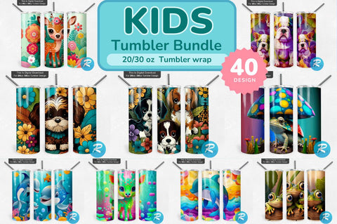 Kids Tumbler Png Bundle Sublimation Regulrcrative 