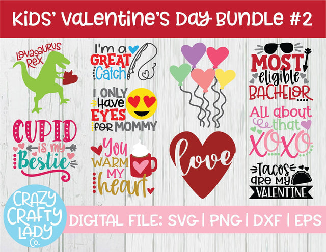 Kids' Valentine's Day Bundle #2 SVG Crazy Crafty Lady Co. 