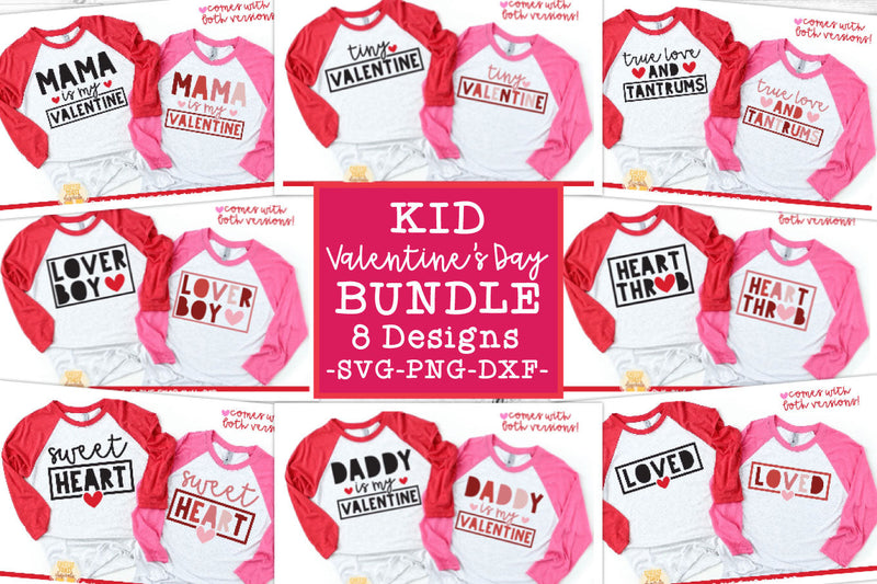 Kid's Valentine's Day SVG Bundle | 8 Toddler Shirt Quotes SVG Cheese Toast Digitals 