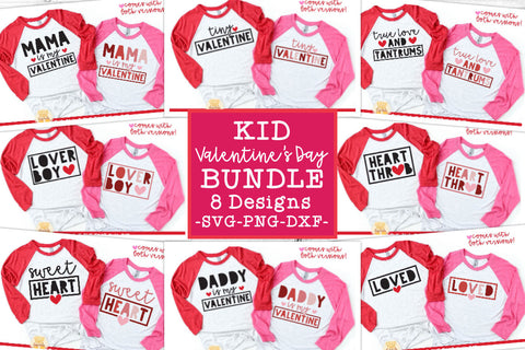 Kid's Valentine's Day SVG Bundle | 8 Toddler Shirt Quotes SVG Cheese Toast Digitals 