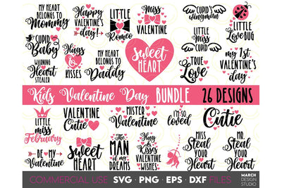 Kids Valentines Day SVG Bundle, Kids Valentines Day Hearts SVG, Kids Happy Valentine Day SVG, Love SVG SVG March Design Studio 
