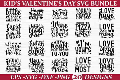 Kid's Valentine's Day SVG Bundle SVG akazaddesign 