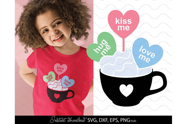 Kids Valentines Day SVG, Kids Valentines Day Hearts SVG, Hug Me, Kiss Me, Love Me SVG SVG March Design Studio 
