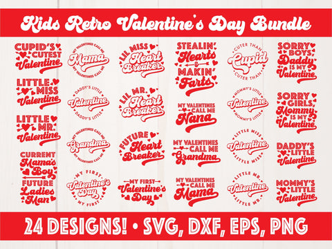 Kids Valentines SVG Bundle SVG Caffeinated SVGs 