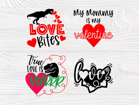 Kids Valentine's SVG Bundle | Valentines Svg | Dinosaur Valentine | Svg for Cricut | Valentines Quotes | Love Svg | Valentine Cut Files SVG TonisArtStudio 