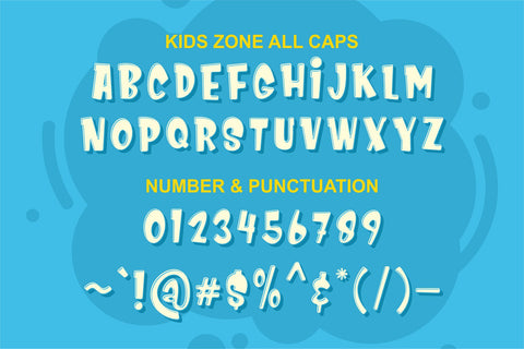 Kids Zone - Playful Layered Display Font Font Mozzatype 