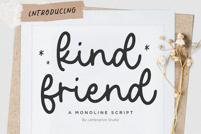 Kind Friend Monoline Script Font Font Letterative 