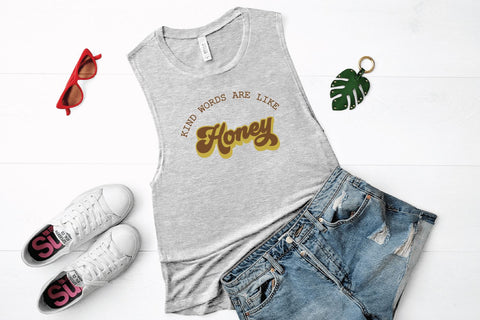 Kind Words Are Like Honey SVG | Retro SVG SVG So Fontsy Design Shop 