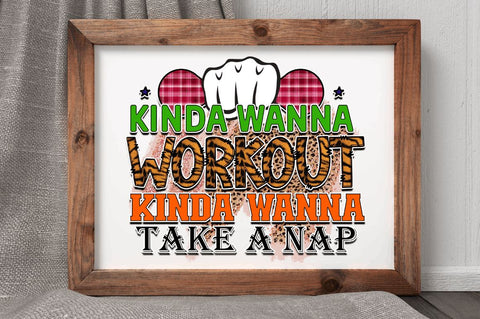 kinda wanna workout kinda wanna take a nap SVG Sublimation Regulrcrative 