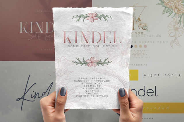 Kindel - Completed Collection Font VPcreativeshop 