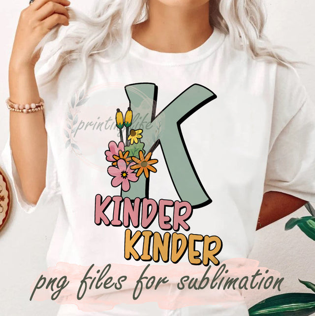 Kinder Kinder PNG, Back to School Sublimation Design, KindergartenDigital Design Download, Back to School Sublimation Downloads Sublimation PrintingLife 